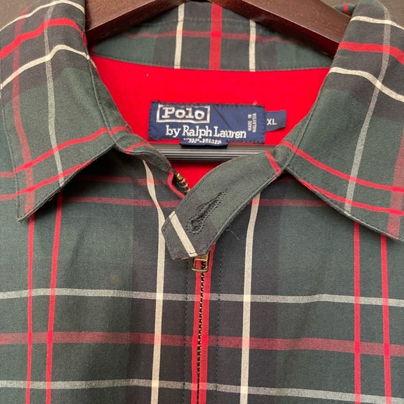Vintage Polo Ralph Lauren Tartan Jacket Size XL Fleece Lined Red Navy Plaid‎ - Picture 4 of 12